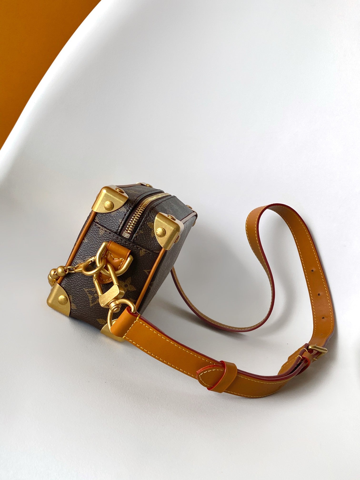 LV Mini Soft Trunk With Chain Brown Monogram Canvas GHW 268790