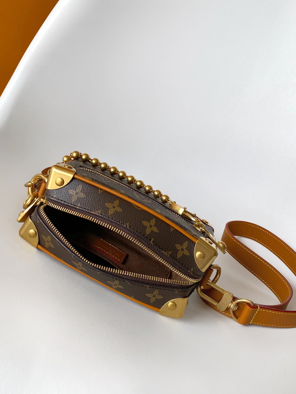 LV Mini Soft Trunk With Chain Brown Monogram Canvas GHW 268790