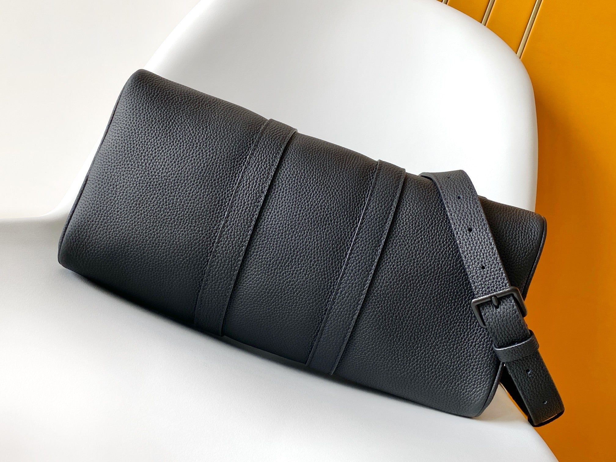 LV Keepall Bandoulière 35 Bag Black Embossed Monogram Empreinte Cowhide 268064