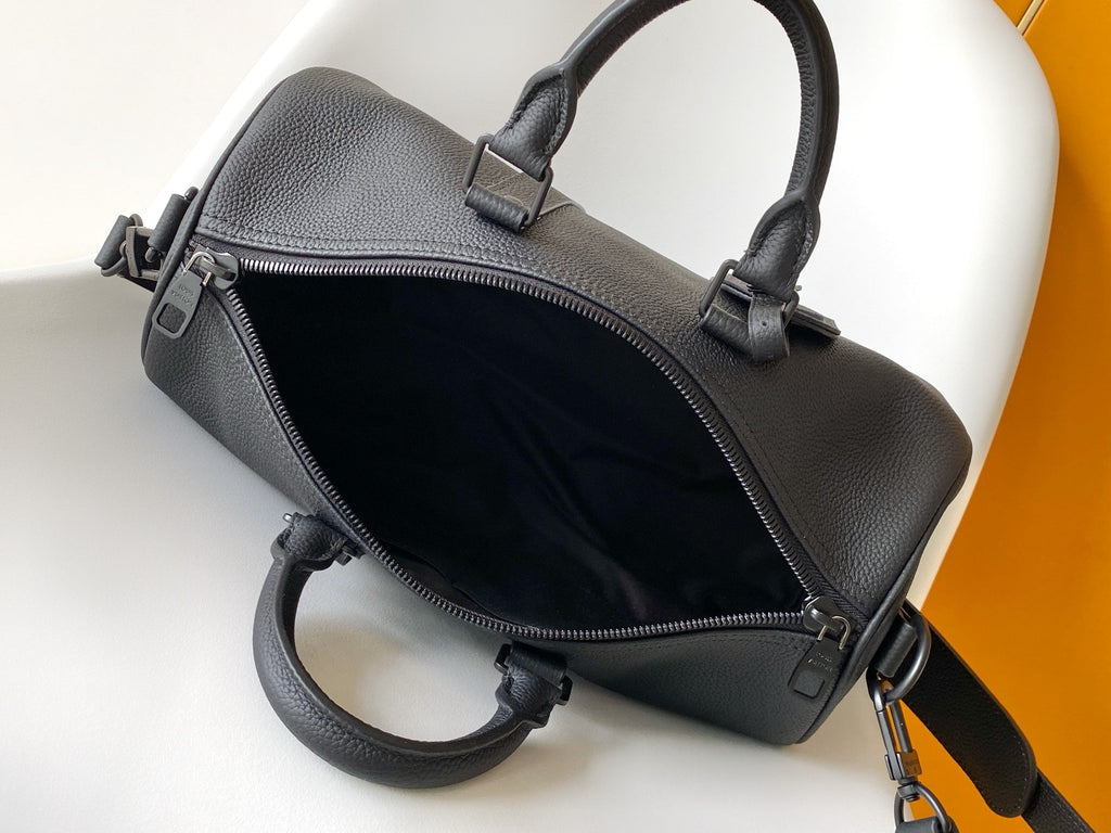 LV Keepall Bandoulière 35 Bag Black Embossed Monogram Empreinte Cowhide 268064