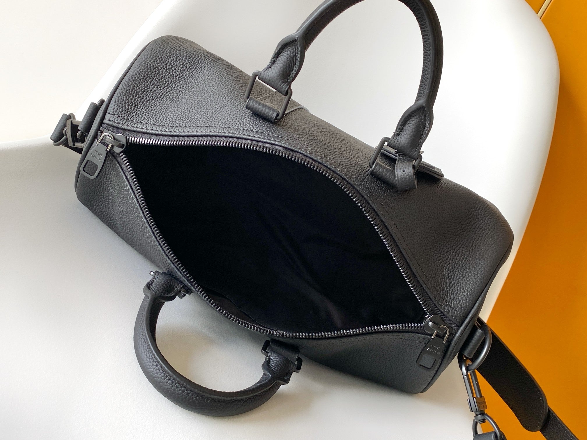 LV Keepall Bandoulière 35 Bag Black Embossed Monogram Empreinte Cowhide 268064