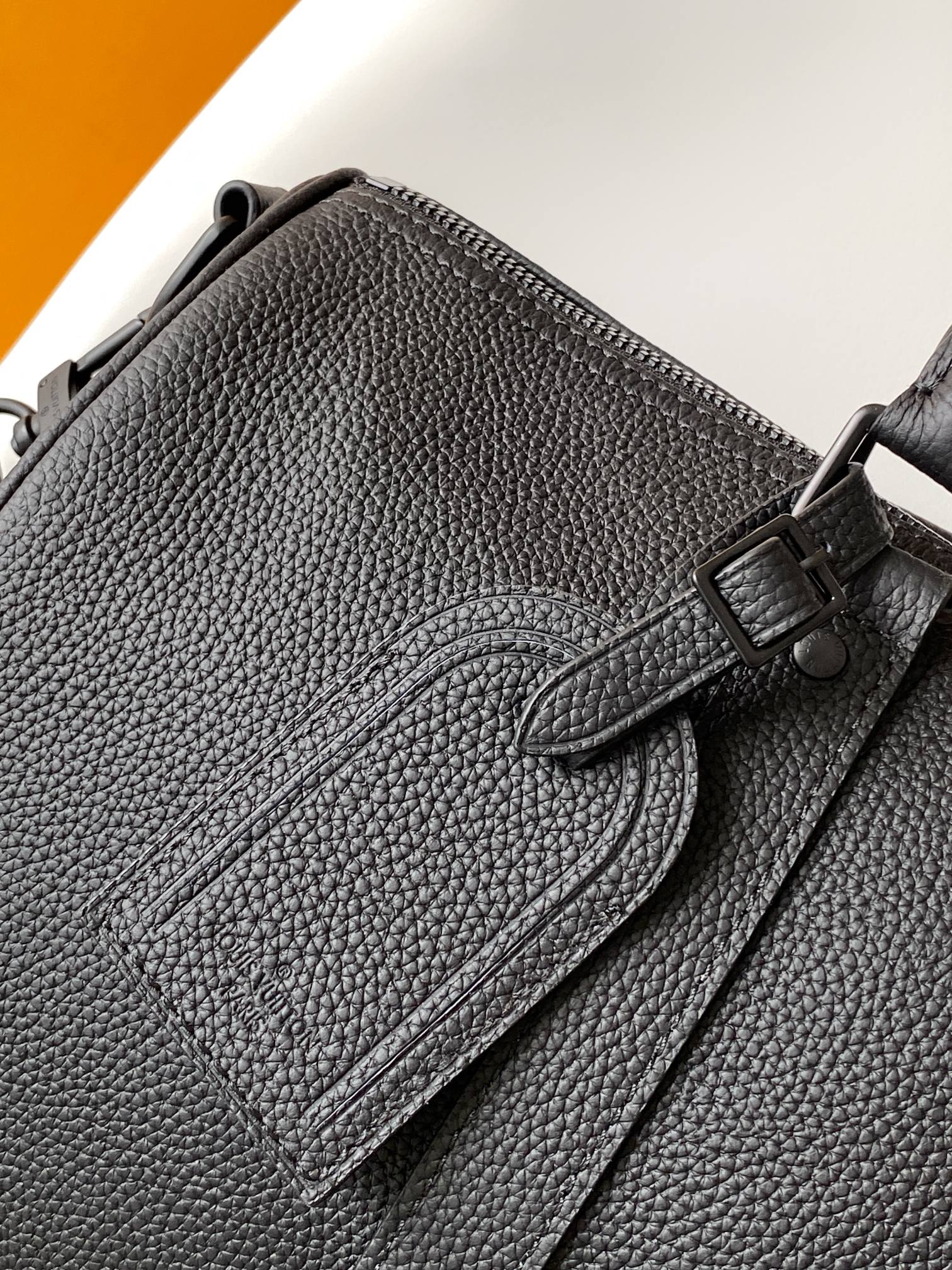 LV Keepall Bandoulière 35 Bag Black Embossed Monogram Empreinte Cowhide 268064