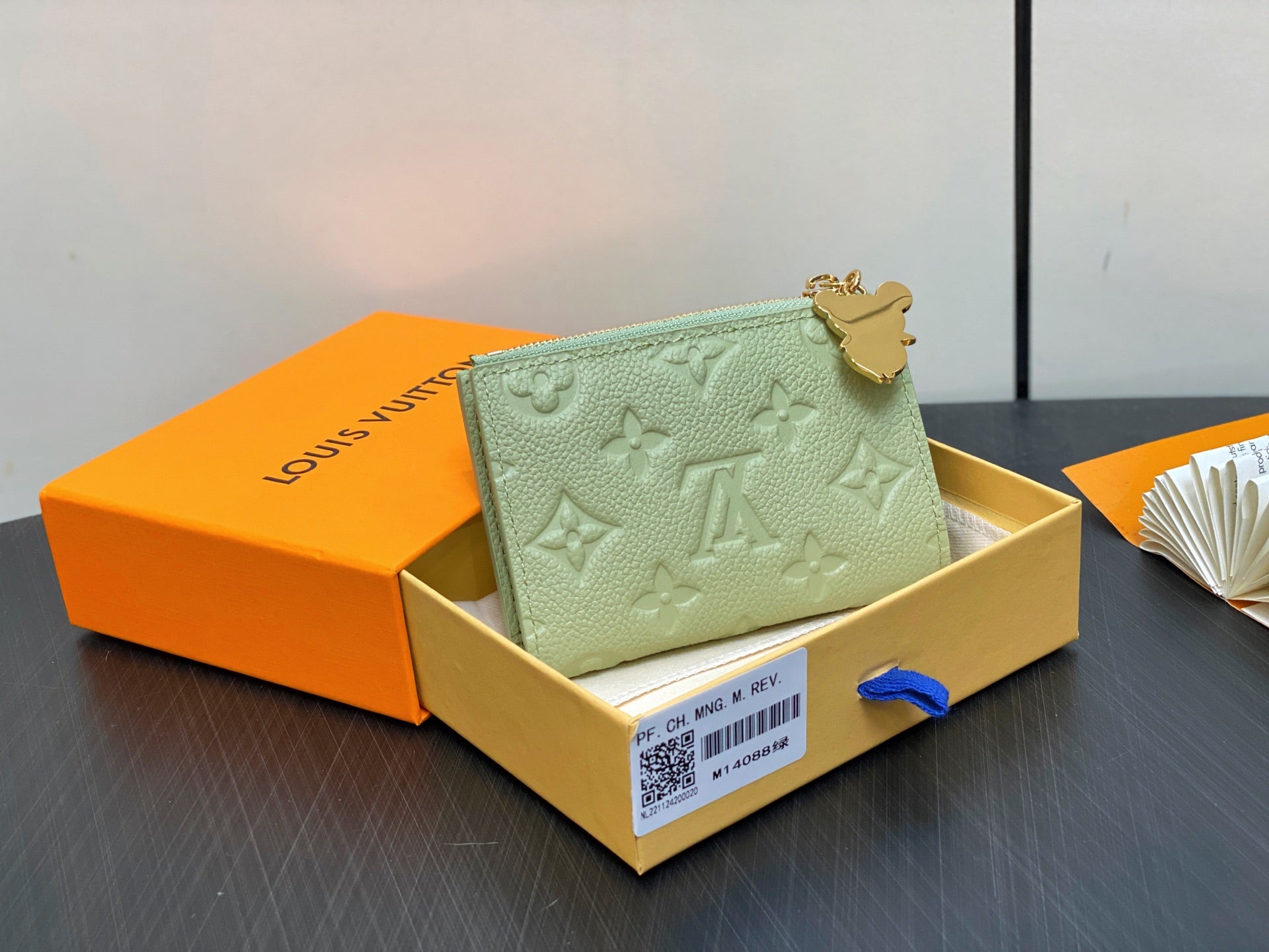 LV x TM Portfolio Lisa Wallet Green Gold Leather 329882