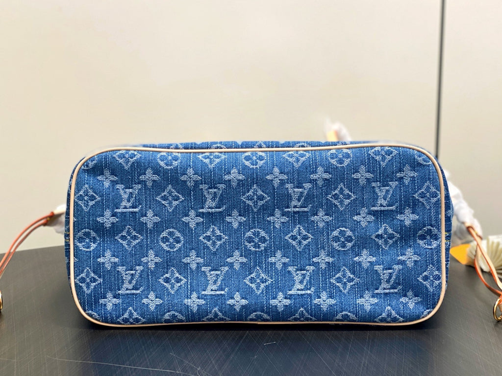LV Neverfull MM 31cm Blue Denim