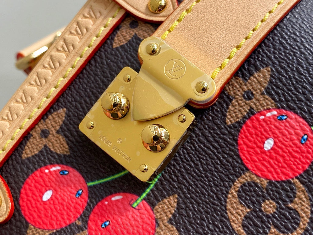 LV x TM Side Trunk MM 23.5cm Brown Cherry Canvas