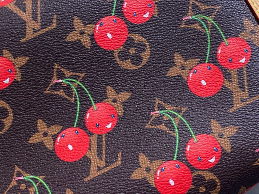 LV x TM Side Trunk MM 23.5cm Brown Cherry Canvas