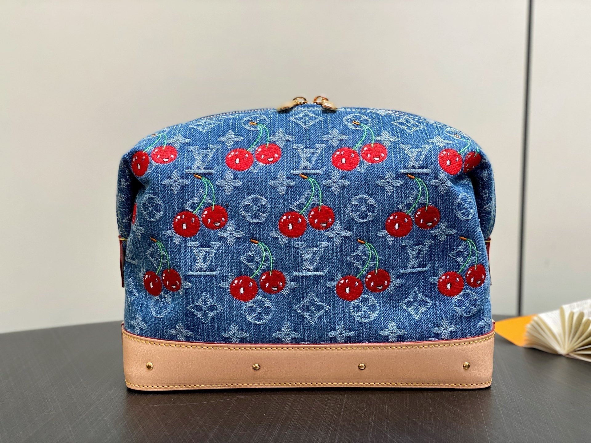 LV x TM Cosmetic Pouch GM 27cm Monogram Cherry Denim