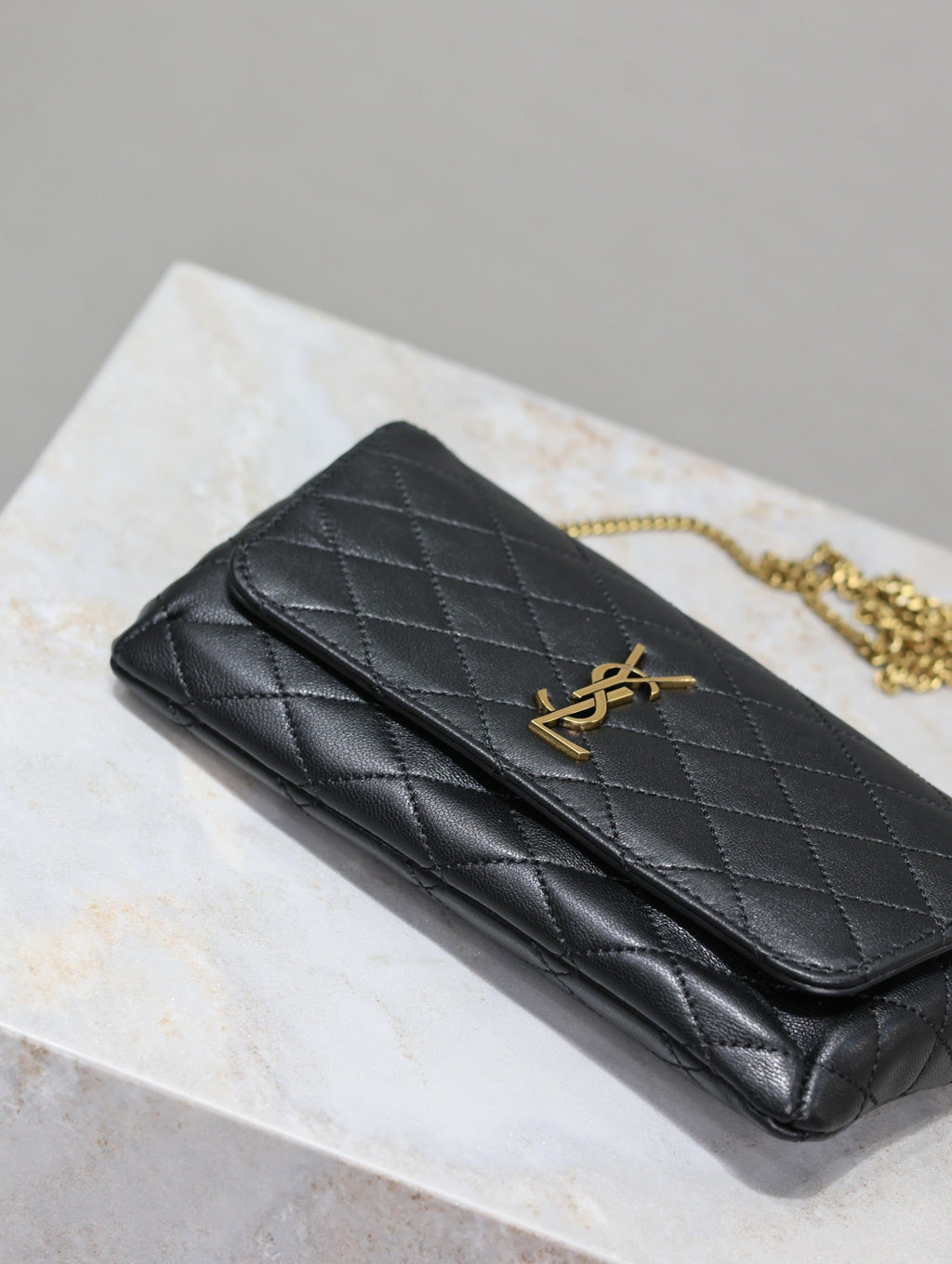Prada Gaby Phone Bag 19cm Black Quilted Leather GHW