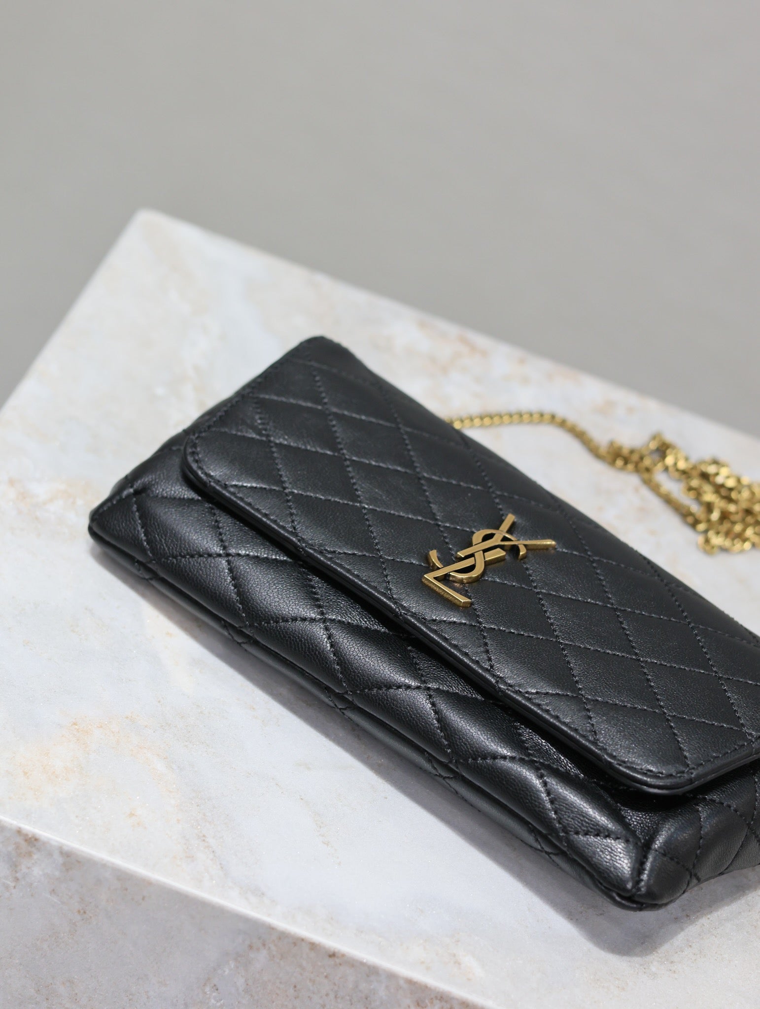 Prada Gaby Phone Bag 19cm Black Quilted Leather GHW