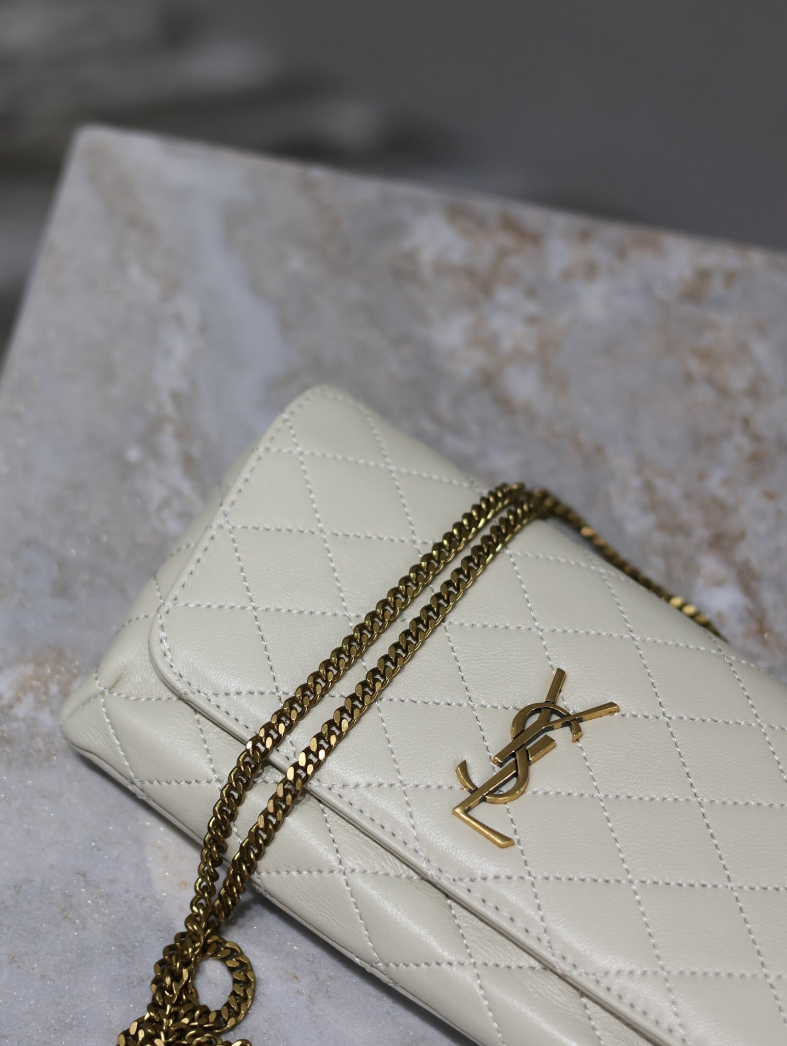 Prada Gaby Phone Bag 19cm White Quilted Leather GHW