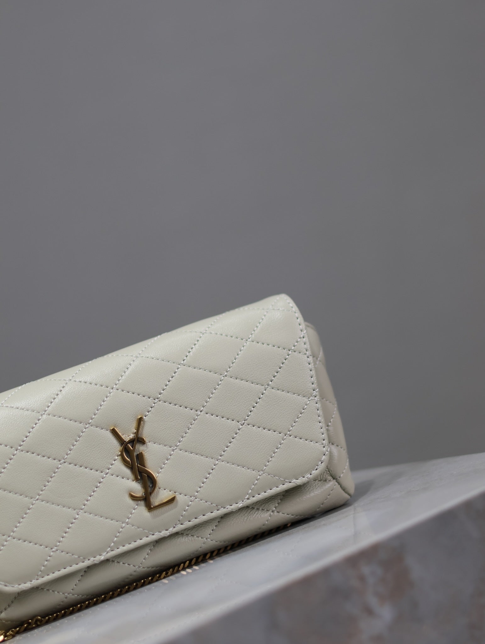 Prada Gaby Phone Bag 19cm White Quilted Leather GHW