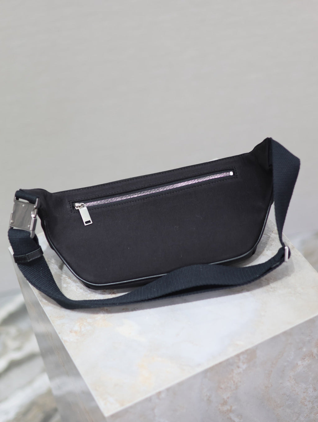 Prada Classic Belt Bag 26cm Black Leather-Trimmed