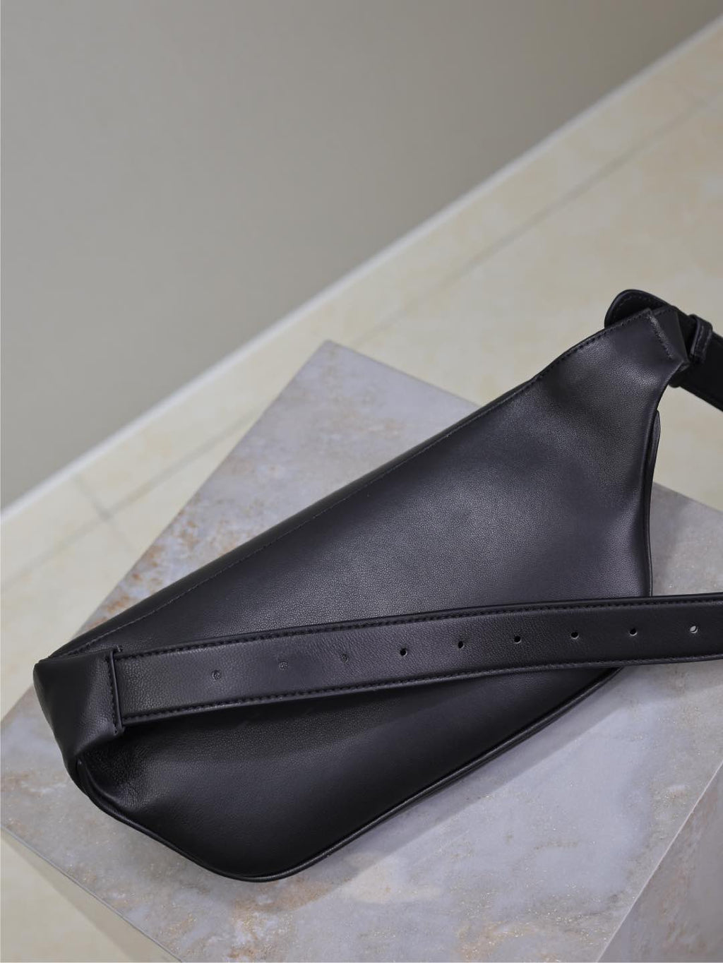 Prada Classic Belt Bag 25cm Black Lamskin Sliver HW