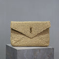 Prada Envelope Clutch 29cm Beige Raffia Leather