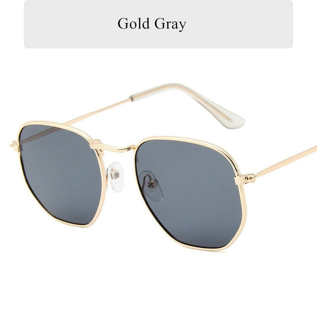 Oulylan Vintage Polygon Sunglasses Women Men Brand Metal Frame Sun Glasses Ladies UV400 Female Luxury Polygonal Sunglass Males-sss