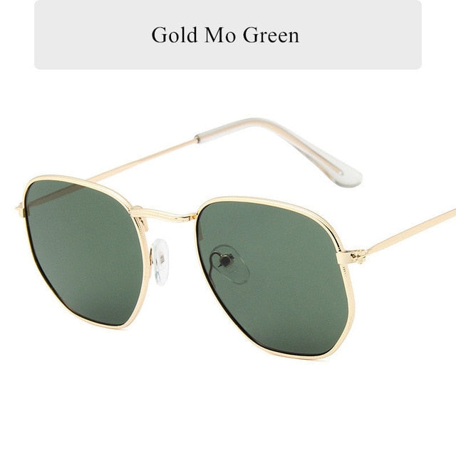 Oulylan Vintage Polygon Sunglasses Women Men Brand Metal Frame Sun Glasses Ladies UV400 Female Luxury Polygonal Sunglass Males-sss