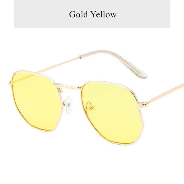 Oulylan Vintage Polygon Sunglasses Women Men Brand Metal Frame Sun Glasses Ladies UV400 Female Luxury Polygonal Sunglass Males-sss