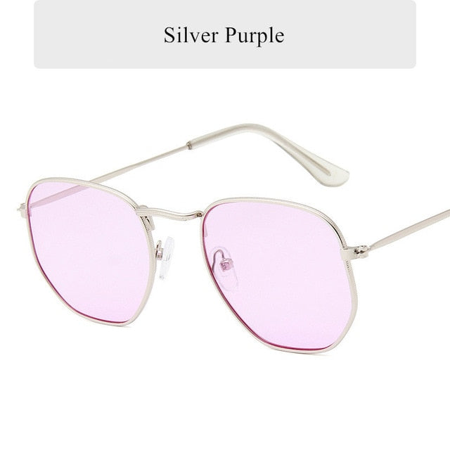 Oulylan Vintage Polygon Sunglasses Women Men Brand Metal Frame Sun Glasses Ladies UV400 Female Luxury Polygonal Sunglass Males-sss