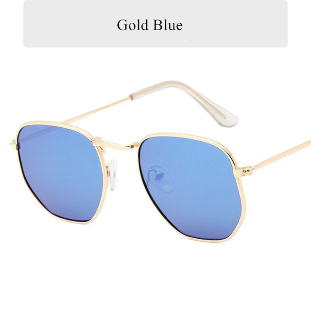 Oulylan Vintage Polygon Sunglasses Women Men Brand Metal Frame Sun Glasses Ladies UV400 Female Luxury Polygonal Sunglass Males-sss