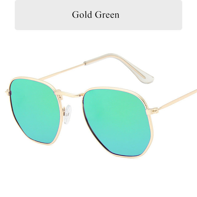 Oulylan Vintage Polygon Sunglasses Women Men Brand Metal Frame Sun Glasses Ladies UV400 Female Luxury Polygonal Sunglass Males-sss