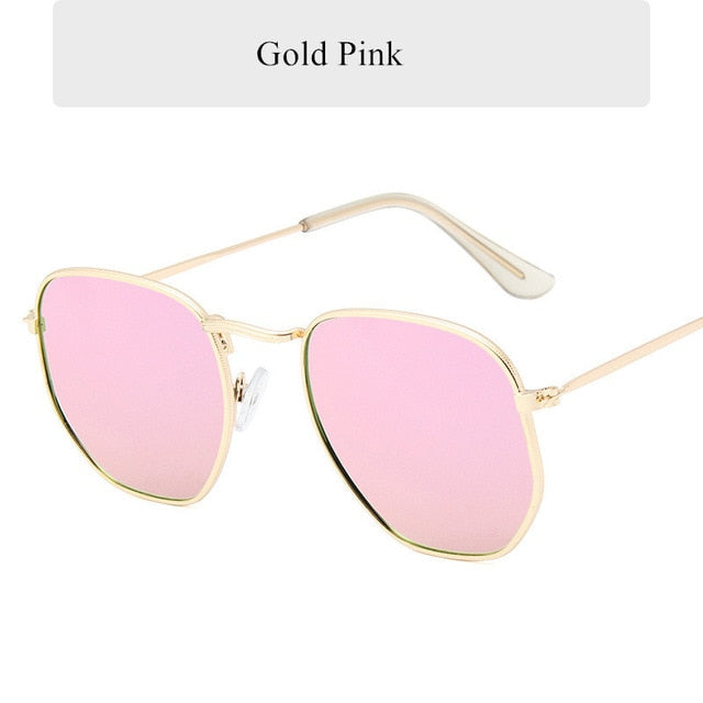 Oulylan Vintage Polygon Sunglasses Women Men Brand Metal Frame Sun Glasses Ladies UV400 Female Luxury Polygonal Sunglass Males-sss