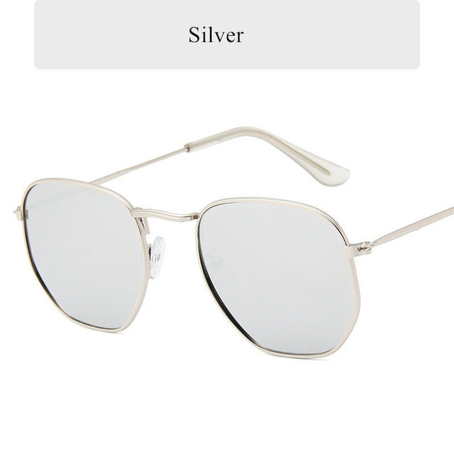 Oulylan Vintage Polygon Sunglasses Women Men Brand Metal Frame Sun Glasses Ladies UV400 Female Luxury Polygonal Sunglass Males-sss