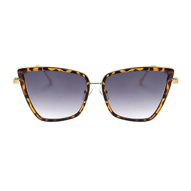 New Brand Designer Cateye Sunglasses Women Vintage Metal Glasses For Women Mirror Retro Lunette De Soleil Femme UV400s-sss