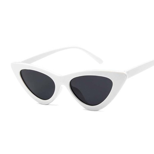 New Retro Fashion Sunglasses Women Brand Designer Vintage Cat Eye Black White Sun Glasses Female Lady UV400 Oculoss-sss