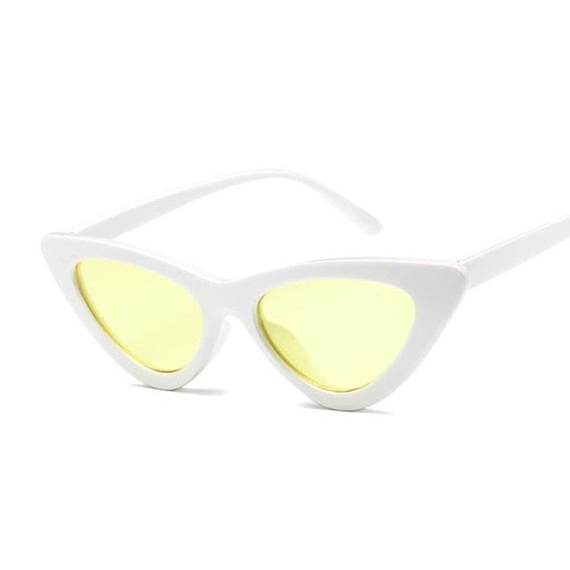 New Retro Fashion Sunglasses Women Brand Designer Vintage Cat Eye Black White Sun Glasses Female Lady UV400 Oculoss-sss