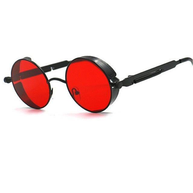 Metal Round Steampunk Sunglasses Men Women Fashion Glasses Brand Designer Retro Frame Vintage Sunglasses High Quality UV400s-sss