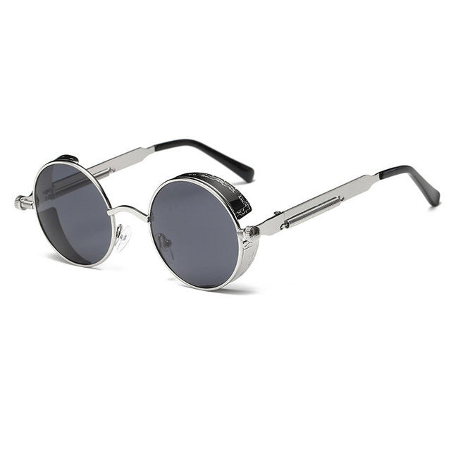 Metal Round Steampunk Sunglasses Men Women Fashion Glasses Brand Designer Retro Frame Vintage Sunglasses High Quality UV400s-sss