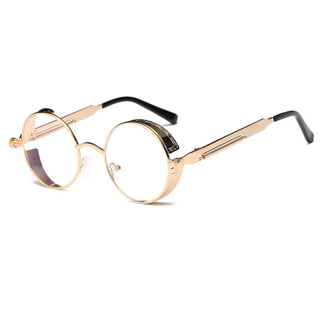 Metal Round Steampunk Sunglasses Men Women Fashion Glasses Brand Designer Retro Frame Vintage Sunglasses High Quality UV400s-sss