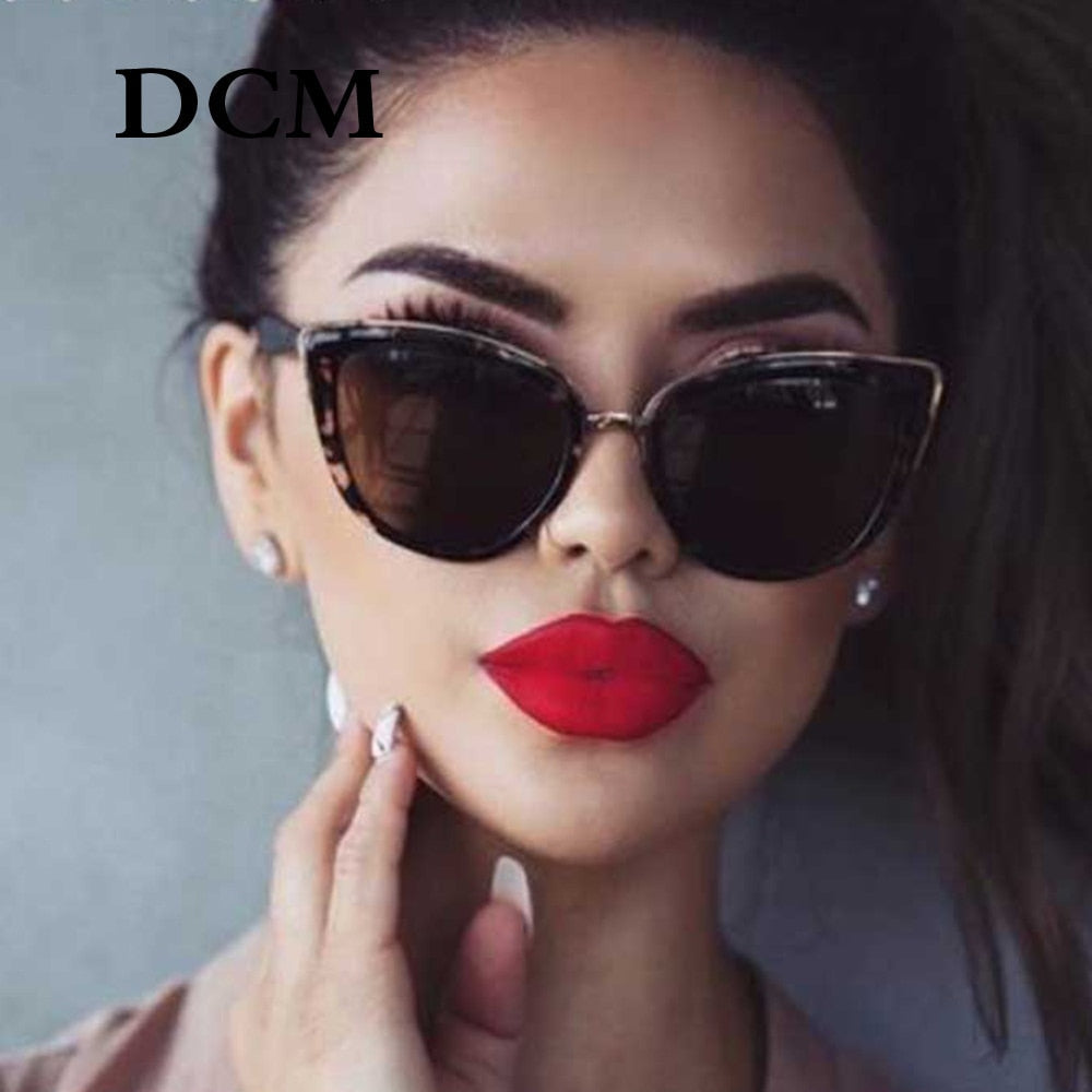 DCM Cateye Sunglasses Women Vintage Gradient Glasses Retro Cat eye Sun glasses Female Eyewear UV400s-sss