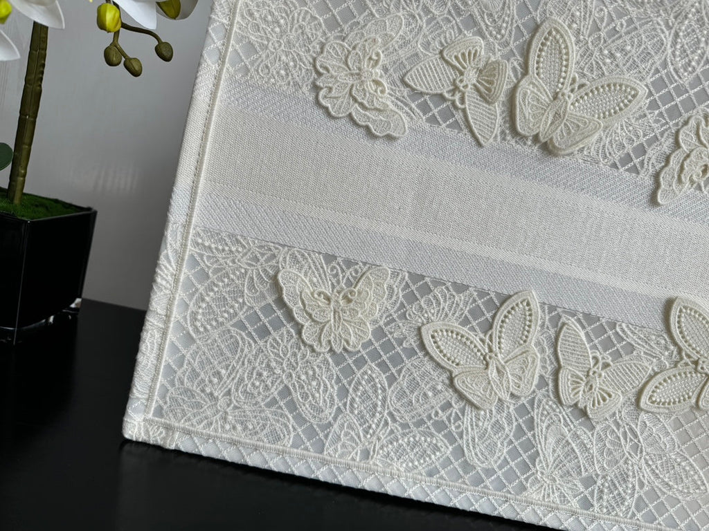 Large CD Book Tote 42cm Butterfly Zodiac White