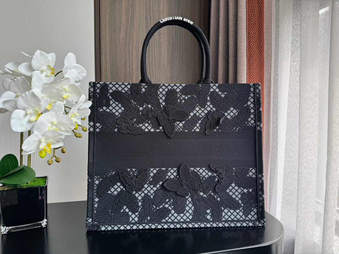 Large CD Book Tote 42cm Butterfly Zodiac Black